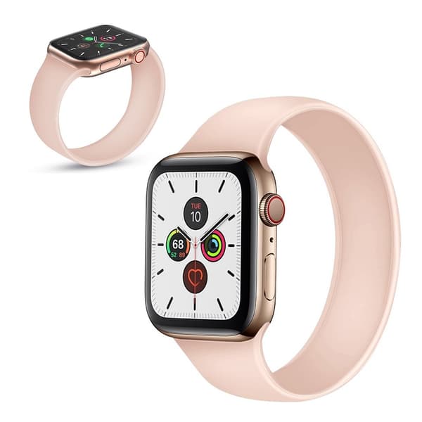 Apple Watch Series 5 / 4 40mm silikone flex-urrem - Lyserød Størrelse: S Pink