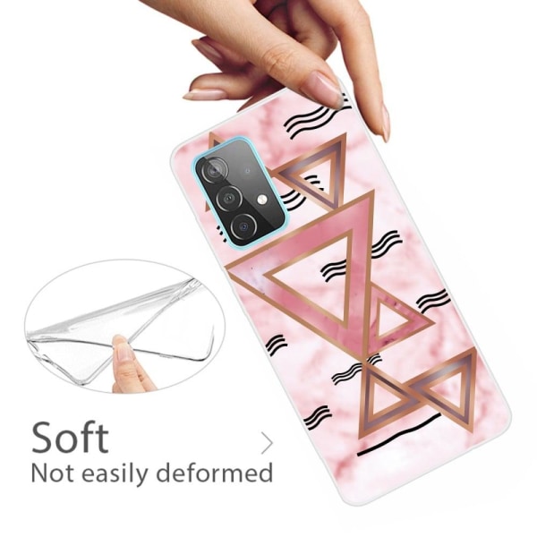 Deco Samsung Galaxy A73 cover - Rosa Farvede Trekanter Pink