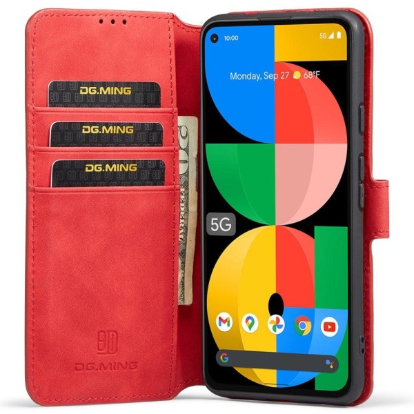 DG.Ming Google Pixel 5a Retro Etui - Rød Red