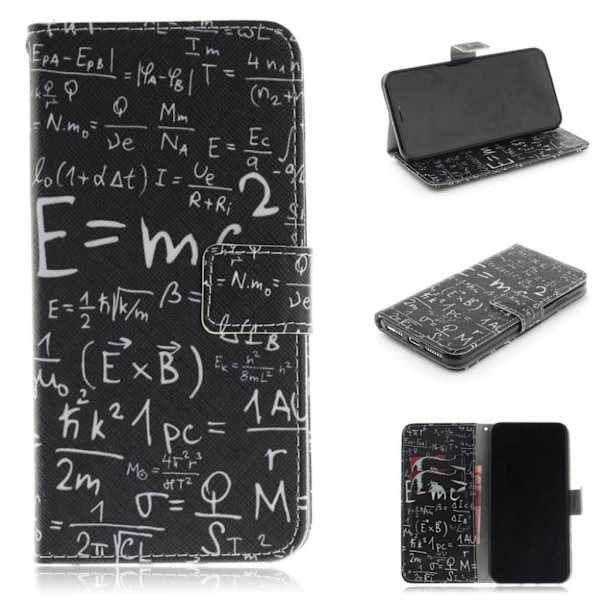 iPhone 9 Plus Lompakko Suojakotelo Kuviollisella Synteetti Nahalla - Matemaattiset Kuviot Multicolor