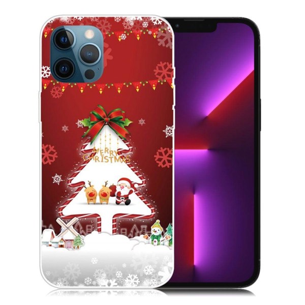 Christmas iPhone 13 Pro Suojakotelo - Christmas Puu And Snowflak Multicolor
