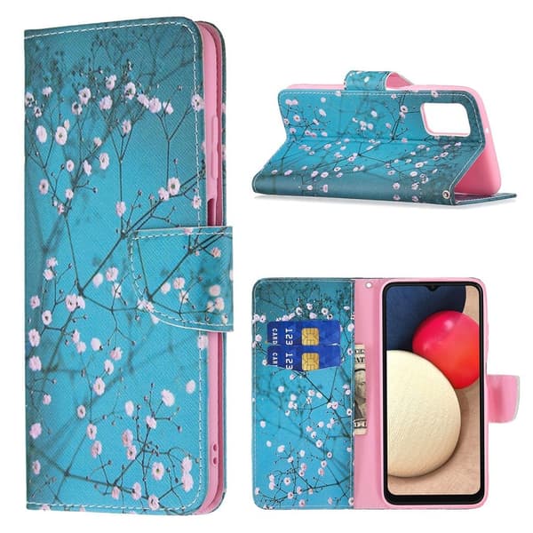 Wonderland Samsung Galaxy A03s flip etui - Blommeblomst Blue