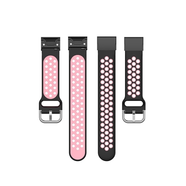 Bifarvet urrem til Garmin Fenix-ur - Sort / Lyserød Black