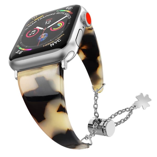 Apple Watch Series 5 44mm fleksibel elegant Urrem - Grå / Hvid Silver grey