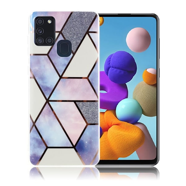 Marble Samsung Galaxy A21s cover - blå / hvid / sølv Multicolor