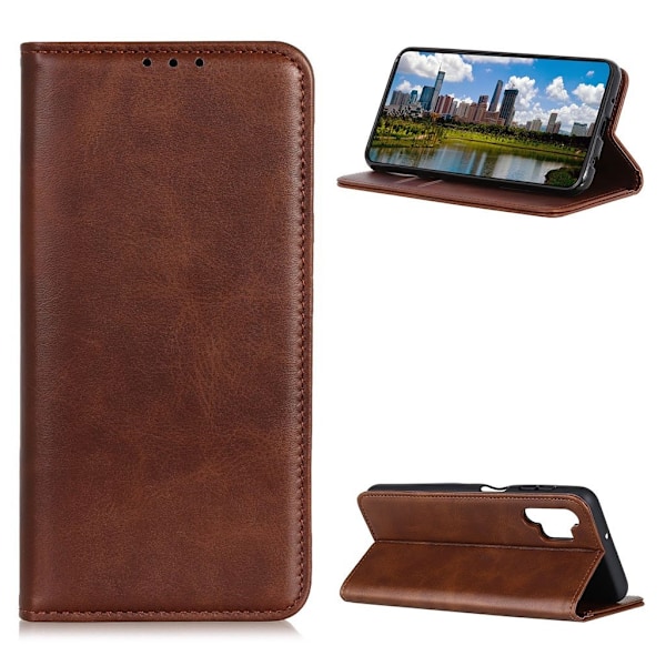 Wallet-style ægte Læder Flipcase til Samsung Galaxy A32 - Kaffe Brown