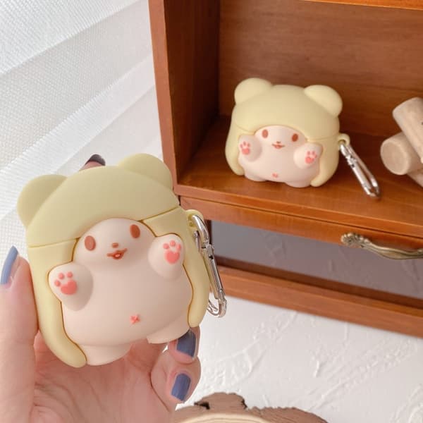 AirPods Pro Cape Bear-silikondeksel med karabinkrok Brown