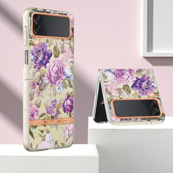 Super Slim og Holdbart Blødtcover til Samsung Galaxy Z Flip4 - Hc006 Lilla Pæon Purple