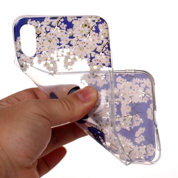 Etui til iPhone Xs Max med mønsterprint - Hvid Blomst Og Blå Sommerfugl Multicolor