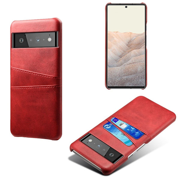 Dual Card Etui Google Pixel 6 Pro - Rød Red