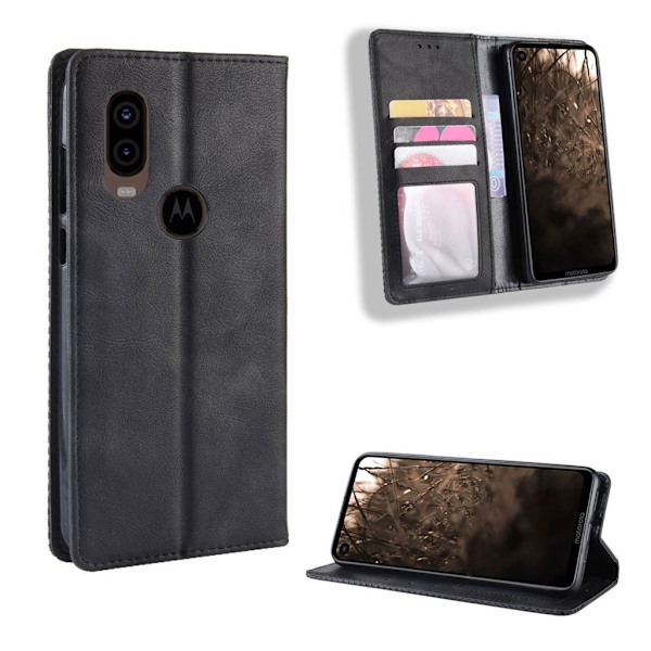 Bofink Vintage Motorola One Vision etui - Sort Black