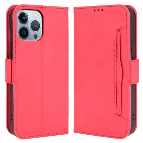 Modernt iPhone 14 fodral med plånbok - Röd Röd