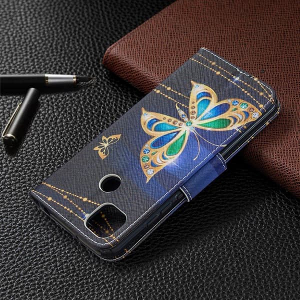 Wonderland Xiaomi Redmi 9C Läppäkotelo - Perhonen Black