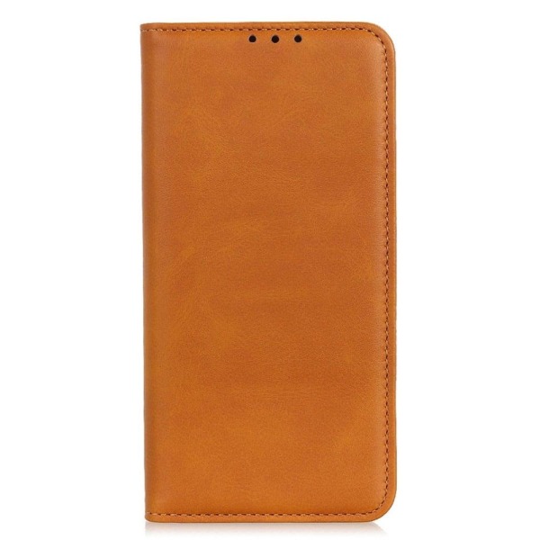 Flip Etui med Pung i Ægte Læder til Sony Xperia 10 V - Brun Brown