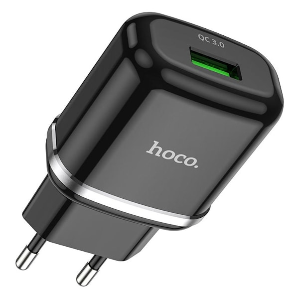 HOCO N3 Special single port QC3.0 oplader (EU) - Sort Black