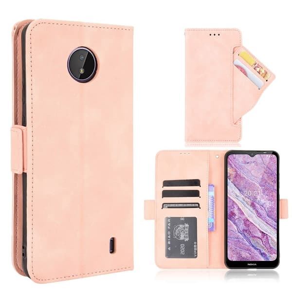 Moderni Nahkalaukku For Nokia C10 / C20 - Pinkki Pink