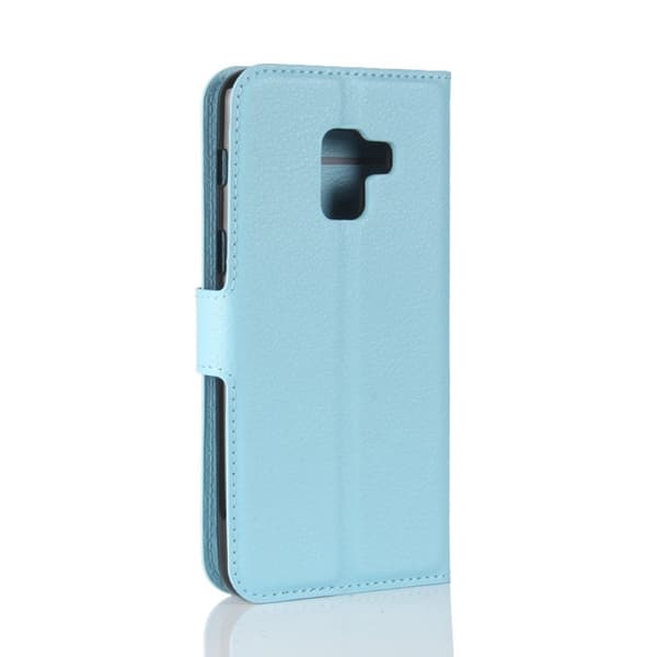 Samsung Galaxy A8 (2018) Etui laget av kunstlær og silikon - Blått Blue