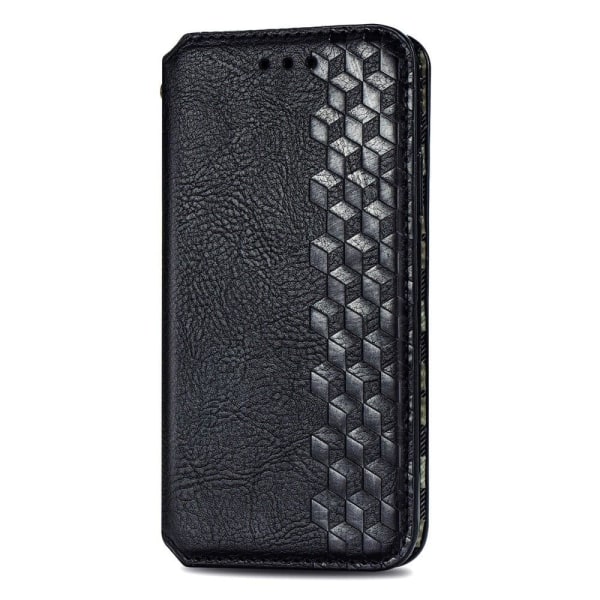 Nahkakotelo With A Stylish Rhombus Imprint For Sony Xperia 1 IV - Musta