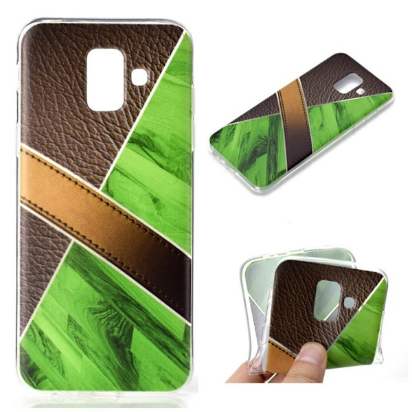 Marmormotiv Samsung Galaxy A6 (2018) skal - Grön Grön