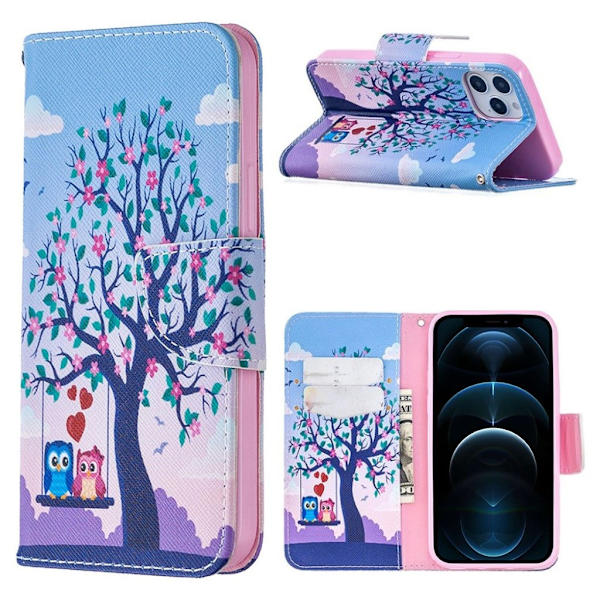 Wonderland iPhone 12 Pro / iPhone 12 flip etui - Træ Multicolor