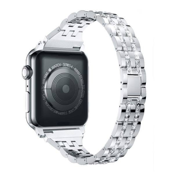 Apple Watch Series 5 44mm hållbar rhombus klockarmband - silver Silvergrå
