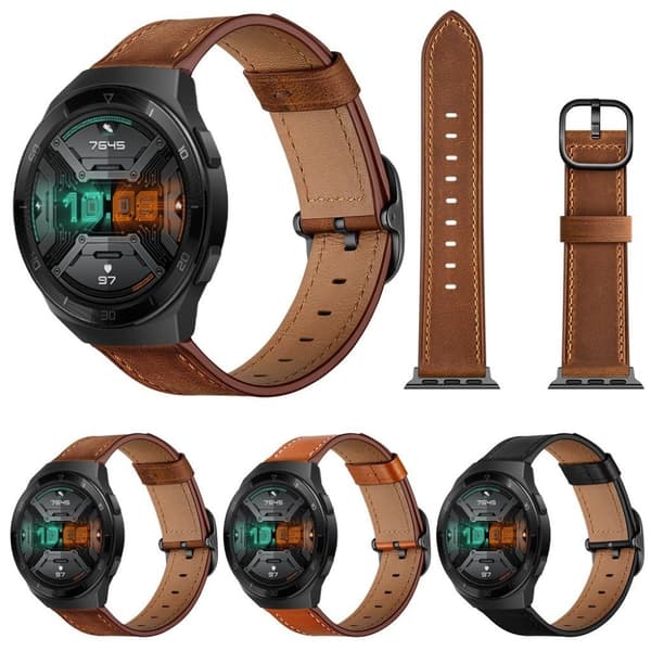 Huawei Watch GT 2e nahkainen kellonauha - Musta Black