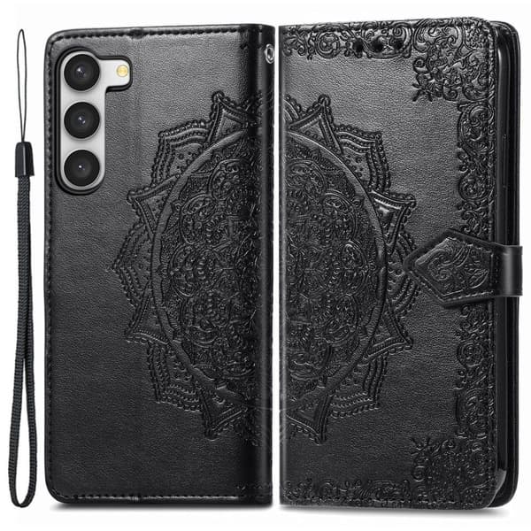 Mandala Samsung Galaxy S23 Flippetui - Svart Black