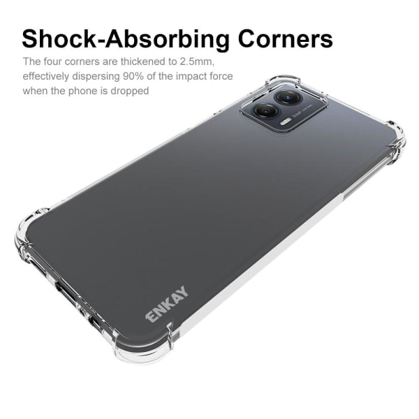 ENKAY klart faldsikkert etui til Motorola Moto G53 Transparent