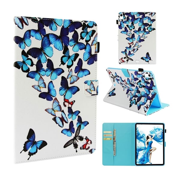 iPad Pro 11" (2018) mønstered læder flip etui - Sommerfugle Blue