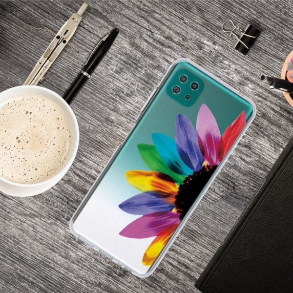 Deco Samsung Galaxy A22 5G Etui - Farverig solsikke Multicolor