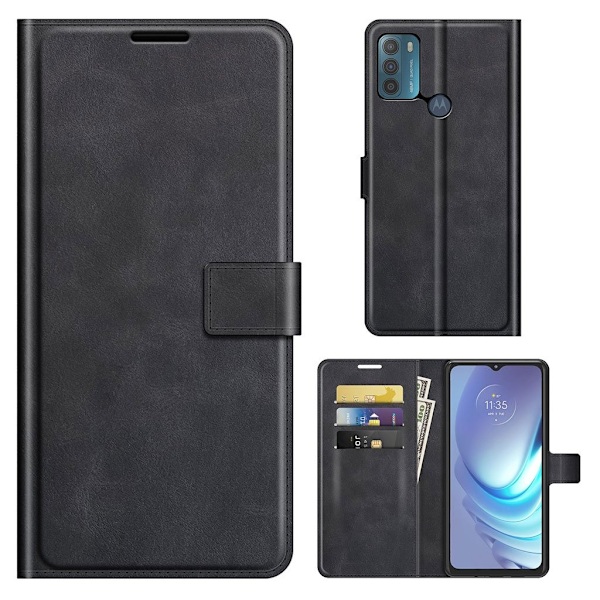 Wallet-style Læder Etui til Motorola Moto G50 - Sort Black