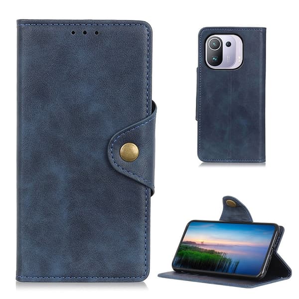 Alpha Xiaomi Mi 11 Pro flip etui i lær - Blå Blue