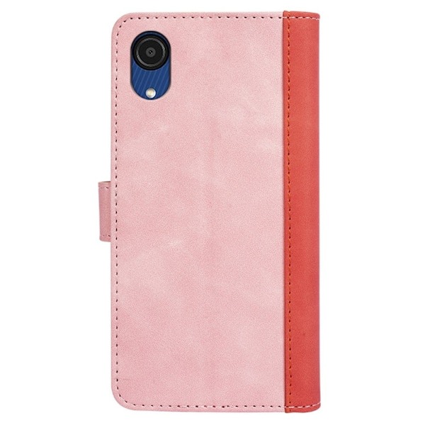 Tvåfärgat Samsung Galaxy A03 Core fodral i läder - Rosa Rosa