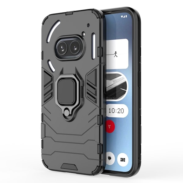 Hybrid Nothing Phone (2a) cover med støttefod og bilmontering - Sort Black