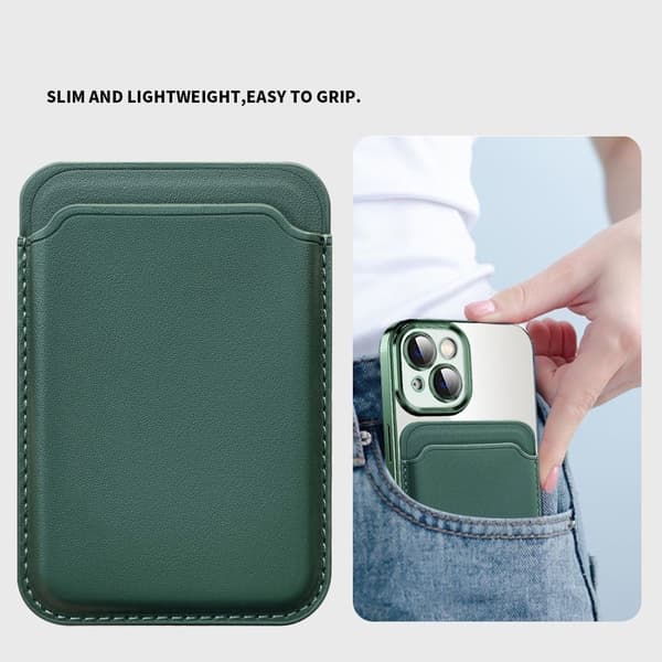 iPhone 14 magnetisk bakdeksel med kortpose - Svart Black