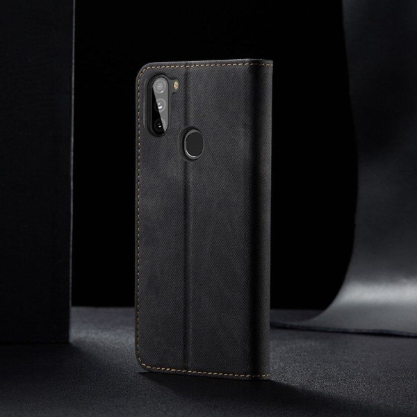 Jeans Samsung Galaxy A11 flip case - Musta Black