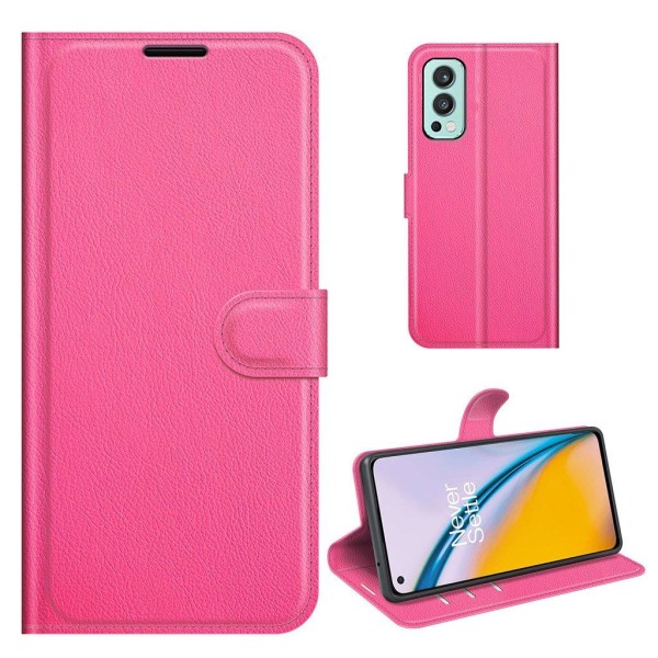 Klassisk OnePlus Nord 2 5G flip etui - Pink Pink