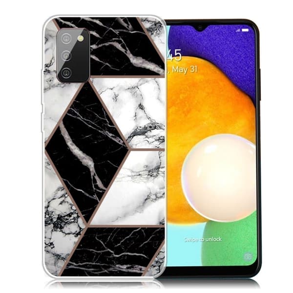 Marmordesign Samsung Galaxy A03s deksel - Grå / Svart / Hvit Multicolor