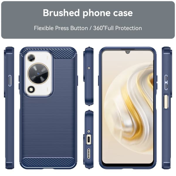 Carbon Flex Huawei nova Y72 deksel - Blå Blue