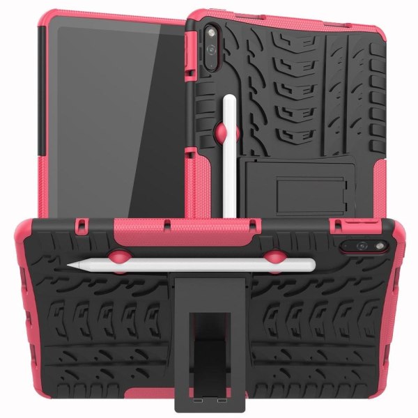 Tire pattern kickstand case for Huawei MatePad 10.4 - Rose Pink