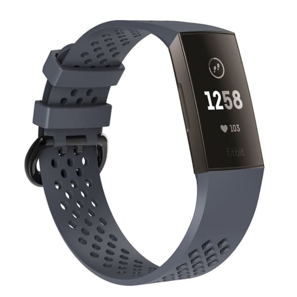 Fitbit Charge 3 klokkereim av silikon - grå Silver grey