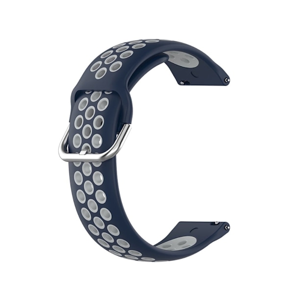 Ticwatch GTX / Pro kaksivärinen silikonikellon hihna - Keskiyön Sininen / Harmaa Blue