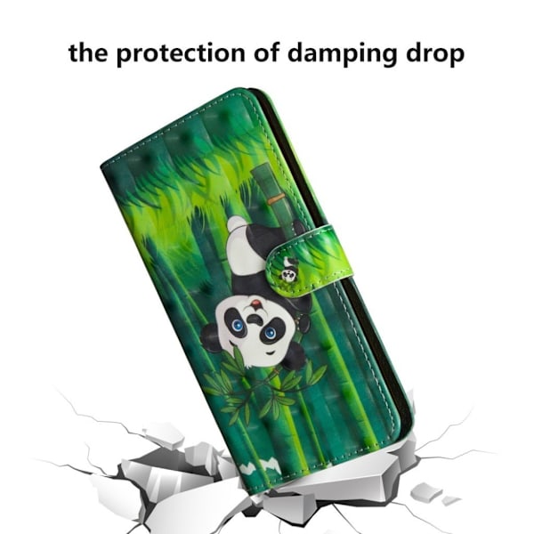 Huawei Y6 2019 mønstret læderetui - Panda Multicolor