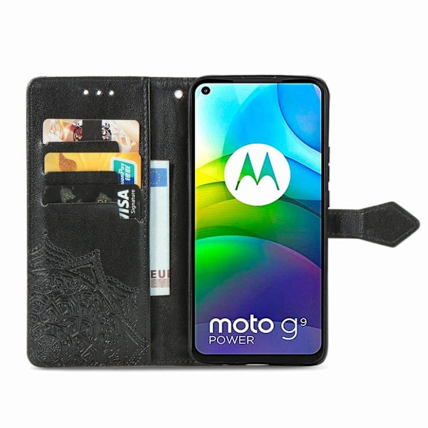 Mandala Motorola Moto G9 Power Flip Etui - Sort Black