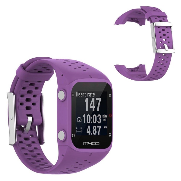 Polar M400 komfortabel silikone rem - lilla Purple