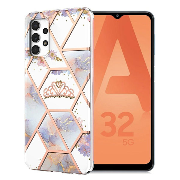 Marmormotiv Samsung Galaxy A32 5G skal - Marmor / Krona multifärg