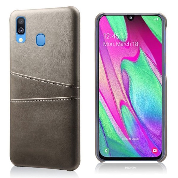Samsung Galaxy A40 skal med korthållare - Silver/Grå Silvergrå