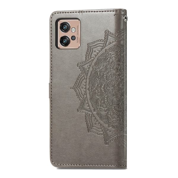 Mandala Motorola Moto G32 Flip Fodral - Grå Silvergrå