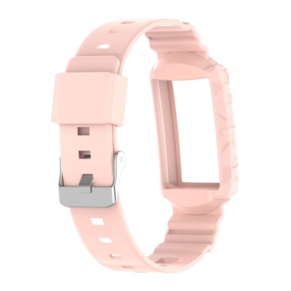 Fitbit Charge 5 / 4 / 3 silikonikellon hihna ja suojus - Vaalea Pinkki Pink