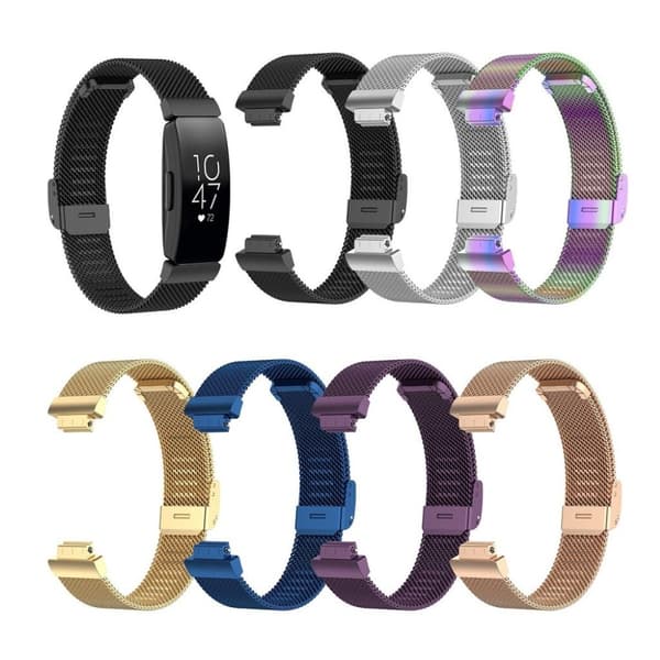 Fitbit Ace 2 / Inspire HR milanesisk urrem i rustfritt stål - Svart / Størrelse: L Black